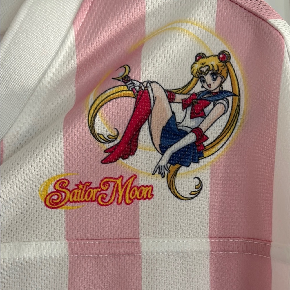 Sailor Moon Pink and White Striped Jersey - Picture 2 of 6